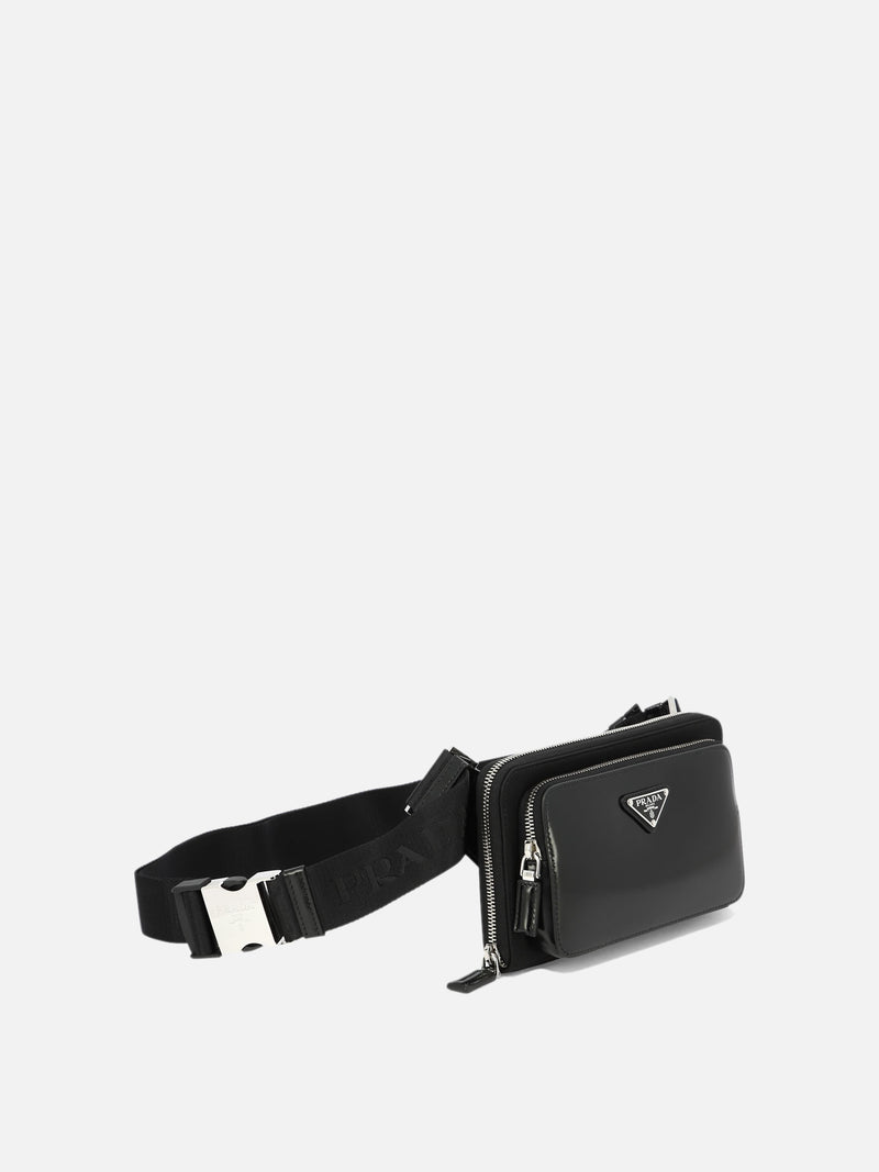 Vietti Prada Borsa a tracolla in Re-Nylon e pelle spazzolata Latest stili