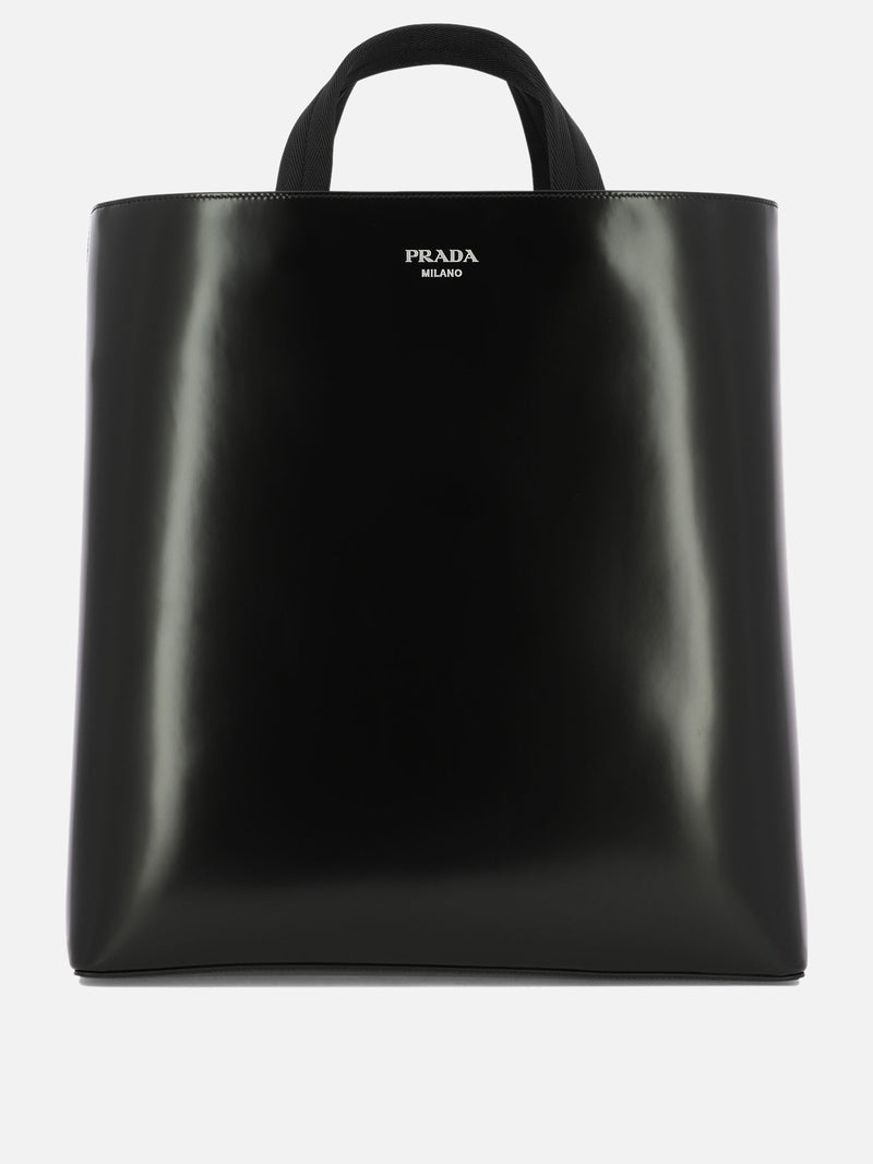Vietti Prada Borsa shopping in pelle spazzolata Sostegno trimestrale