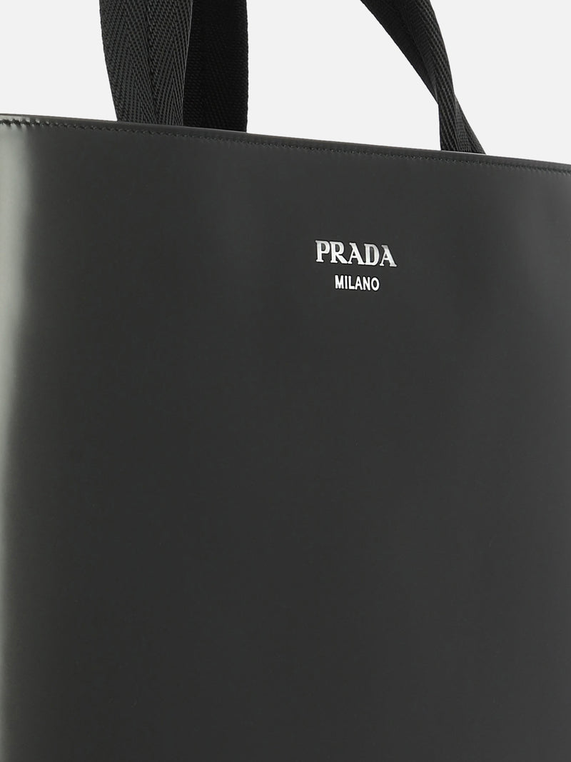 Vietti Prada Borsa shopping in pelle spazzolata Sostegno trimestrale