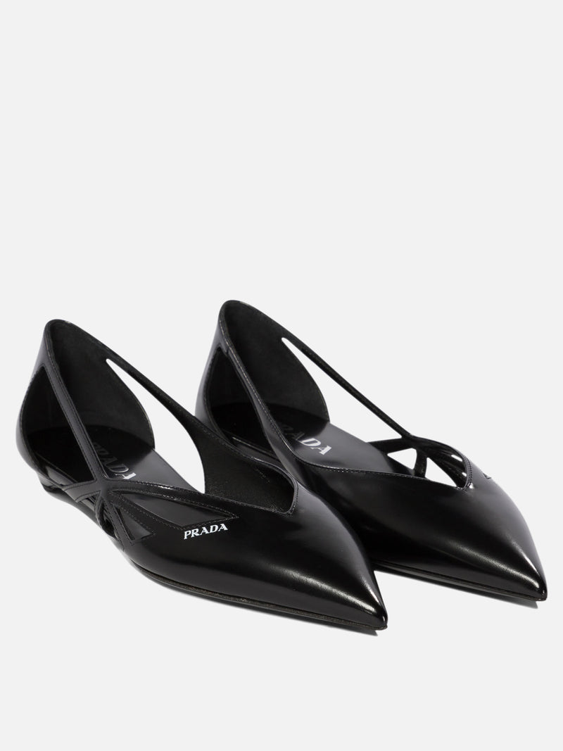 Vietti Prada Ballerine cut-out in pelle spazzolata Pezzi Unici