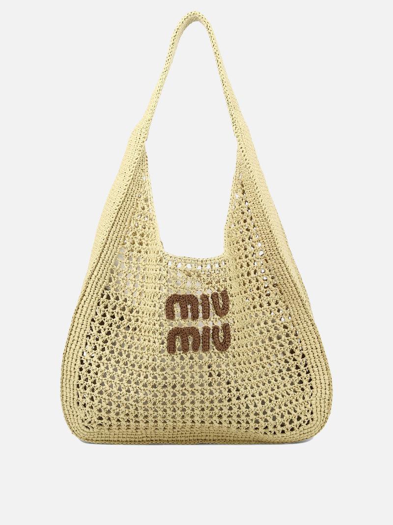 Vietti Miu Miu Borsa a spalla crochet con logo Saldi Di Fabbrica