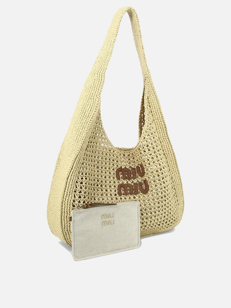 Vietti Miu Miu Borsa a spalla crochet con logo Saldi Di Fabbrica