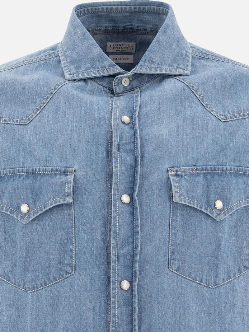 Vietti Brunello Cucinelli Camicia in denim stile western Outlet