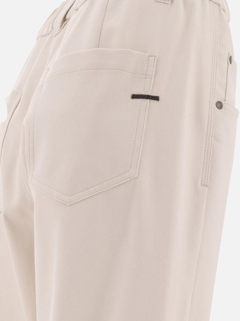 Vietti Brunello Cucinelli Pantaloni baggy "Shiny Bartack" Sostegno trimestrale
