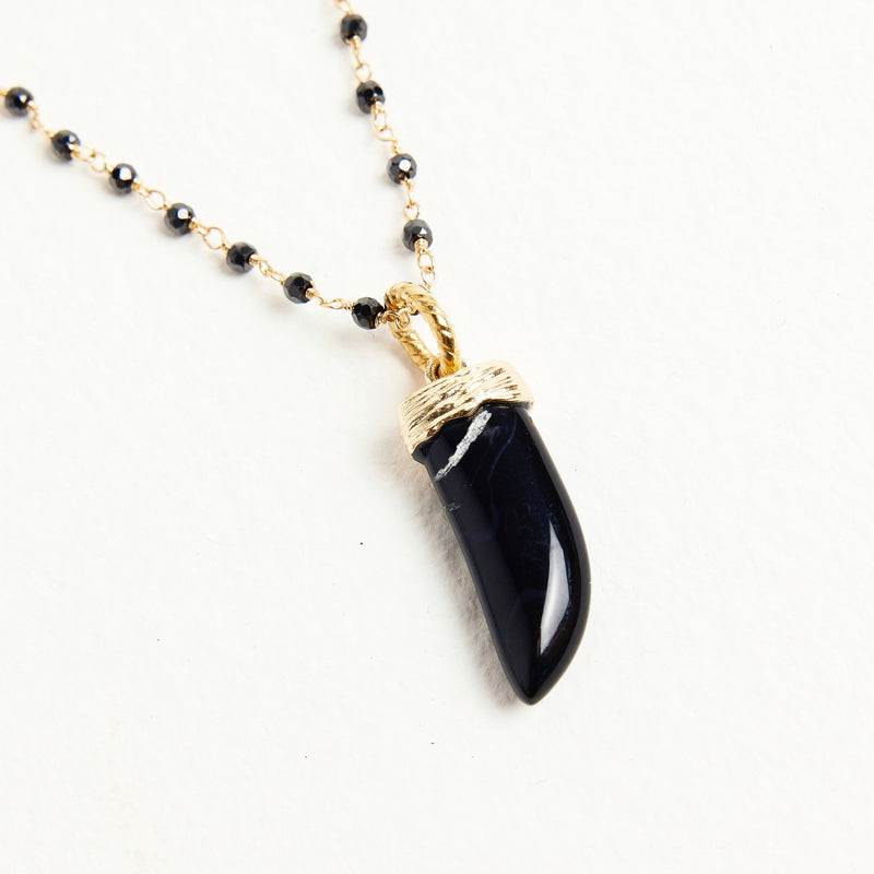 ALMALA COLLANA CORNO | NERO Vendita Calda