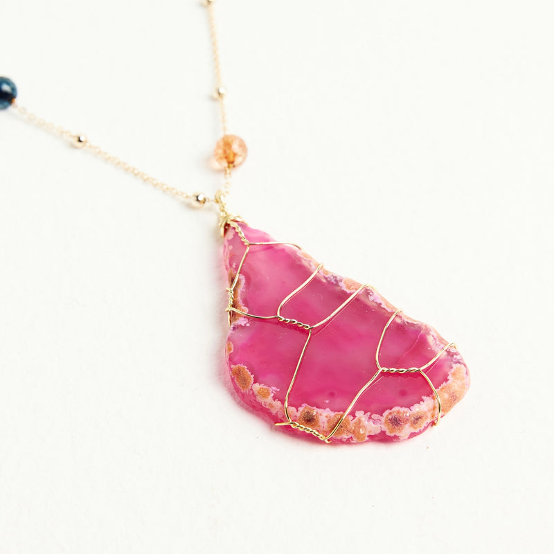ALMALA COLLANA AGATA | FUCSIA Pezzi Unici
