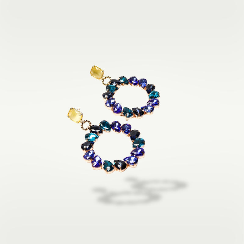 ALMALA ORECCHINO CIRCLE STRASS | BLU Italy