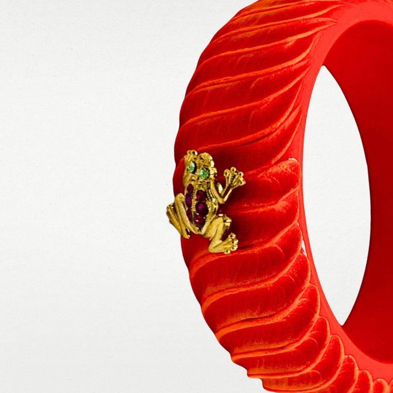 ALMALA BRACCIALE ACETATE FROG | ARANCIONE Vendita Economica
