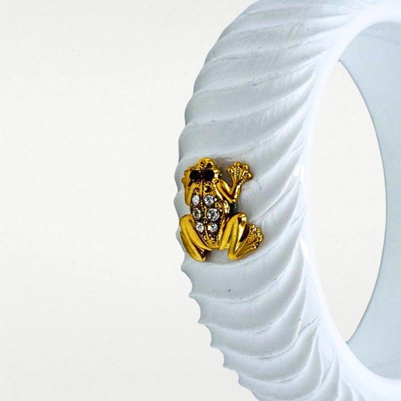 ALMALA BRACCIALE ACETATE FROG | BIANCO Saldi Di Fabbrica