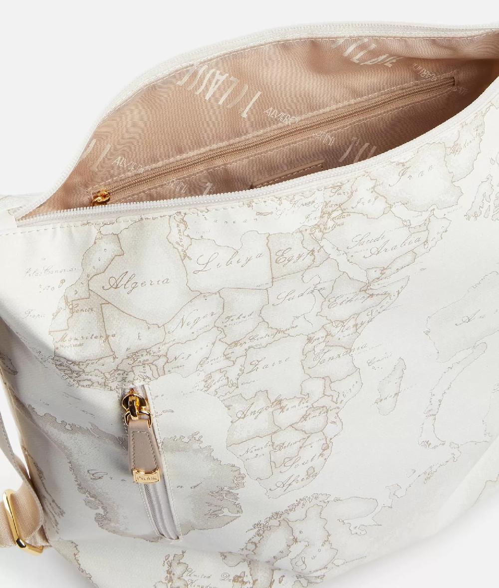 Alviero martini 1a classe Geo Soft White borsa hobo doppia portabilità Nuovo