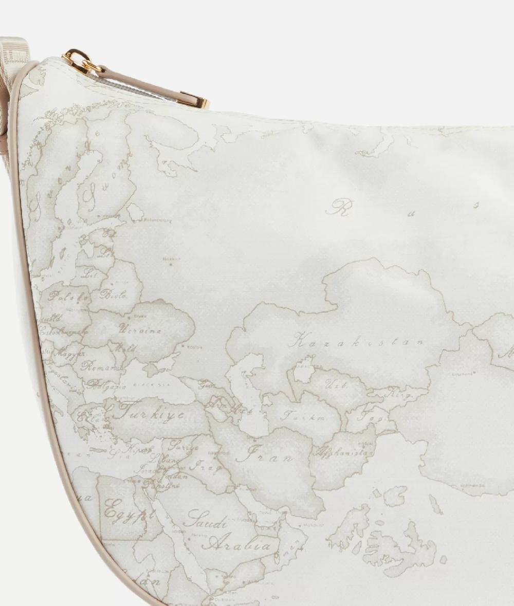 Alviero martini 1a classe Geo Soft White tracolla a mezzaluna grande Spedizione Gratuita