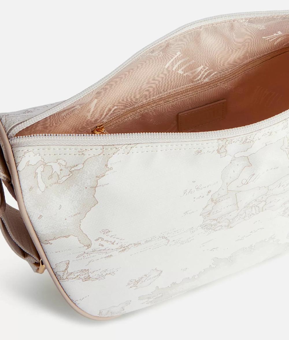 Alviero martini 1a classe Geo Soft White tracolla a mezzaluna media Pezzi Unici