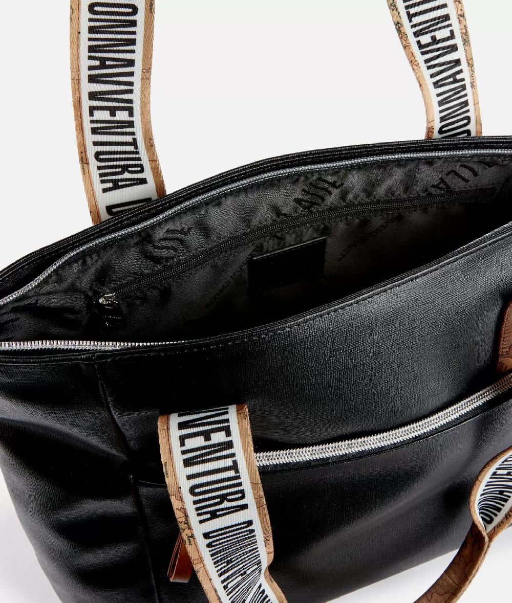 Alviero martini 1a classe Borsa shopping Donnavventura in tessuto saffiano Nera In Linea