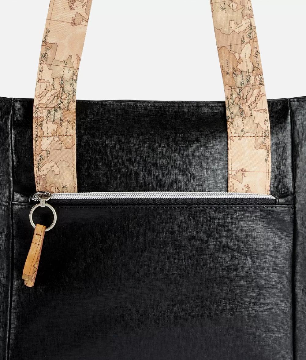 Alviero martini 1a classe Borsa shopping Donnavventura in tessuto saffiano Nera In Linea