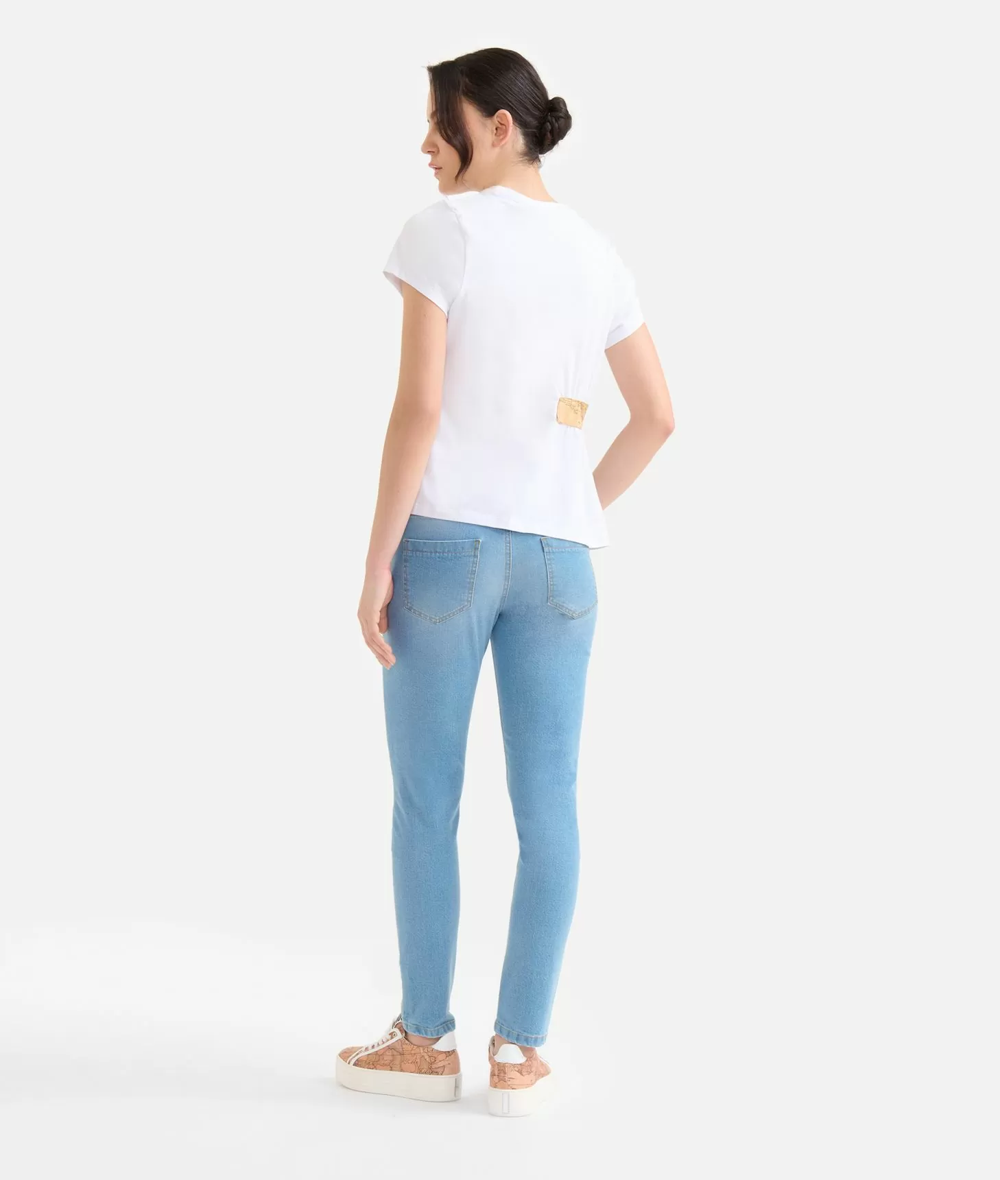Alviero martini 1a classe Jeans slim in denim stretch trattato con dettaglio Geo Classic Blu Beach Prezzo Ridotto