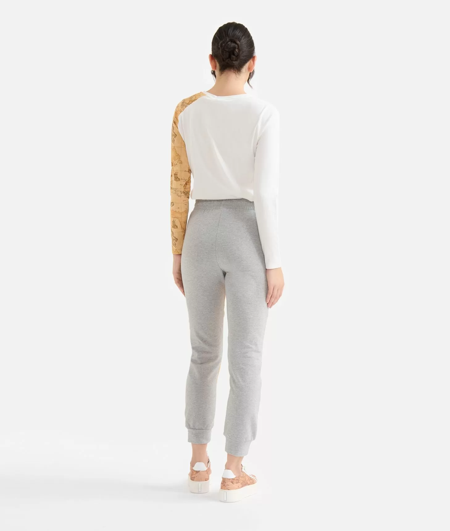 Alviero martini 1a classe Pantaloni in felpa garzata stretch con intarsio Geo Classic Grigi Convenienza