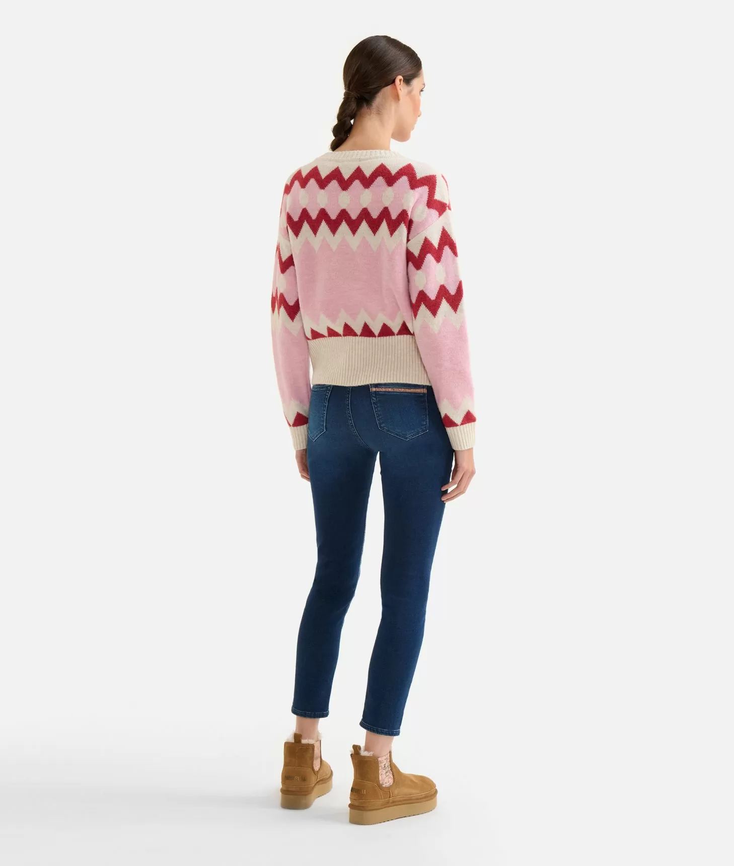 Alviero martini 1a classe Maglia in filato misto lana/viscosa con motivo geometrico Rosa Confetto Online
