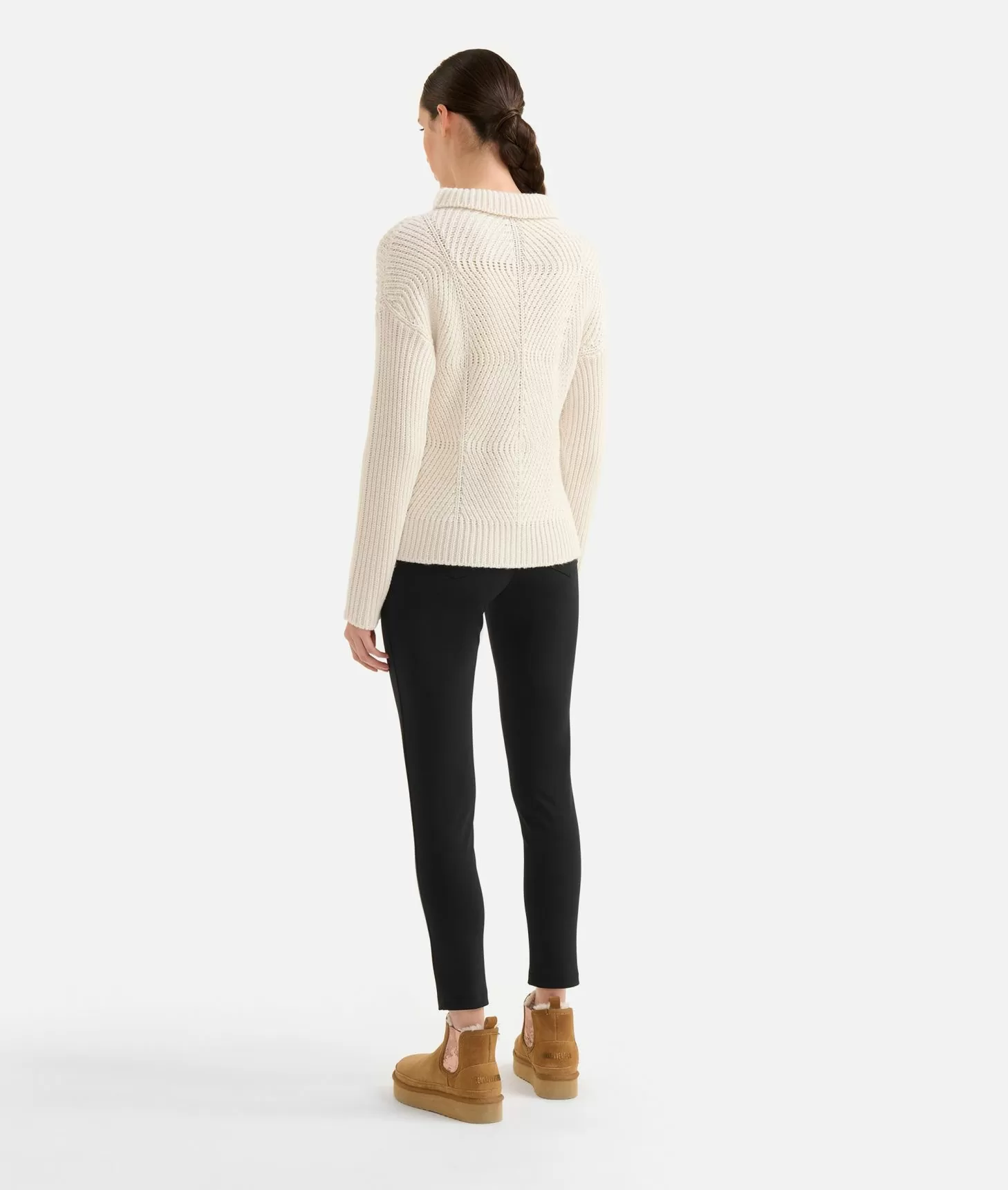 Alviero martini 1a classe Maglia a collo alto in filato misto lana vergine con patch Donnavventura Naturale Saldi