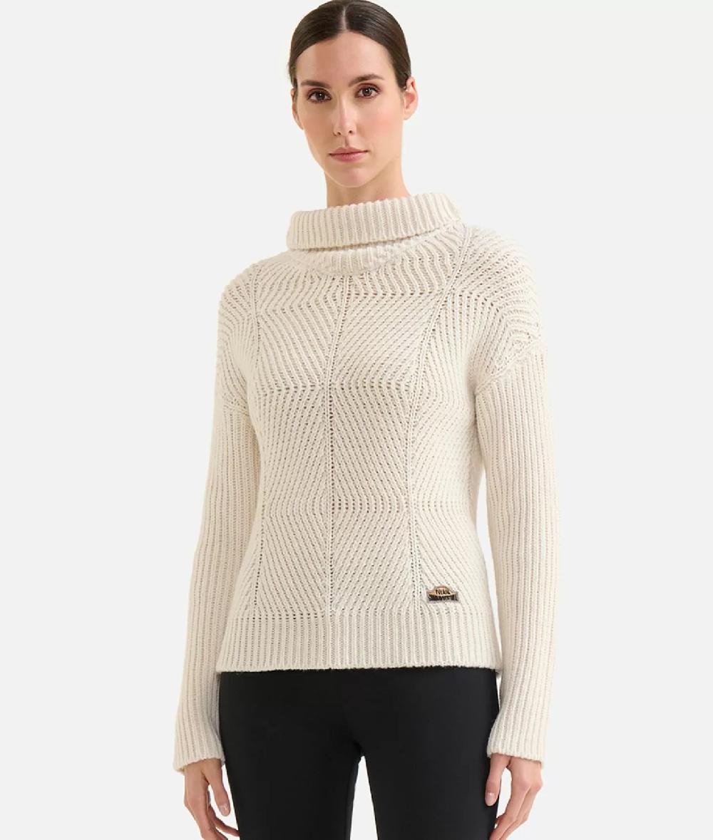Alviero martini 1a classe Maglia a collo alto in filato misto lana vergine con patch Donnavventura Naturale Saldi
