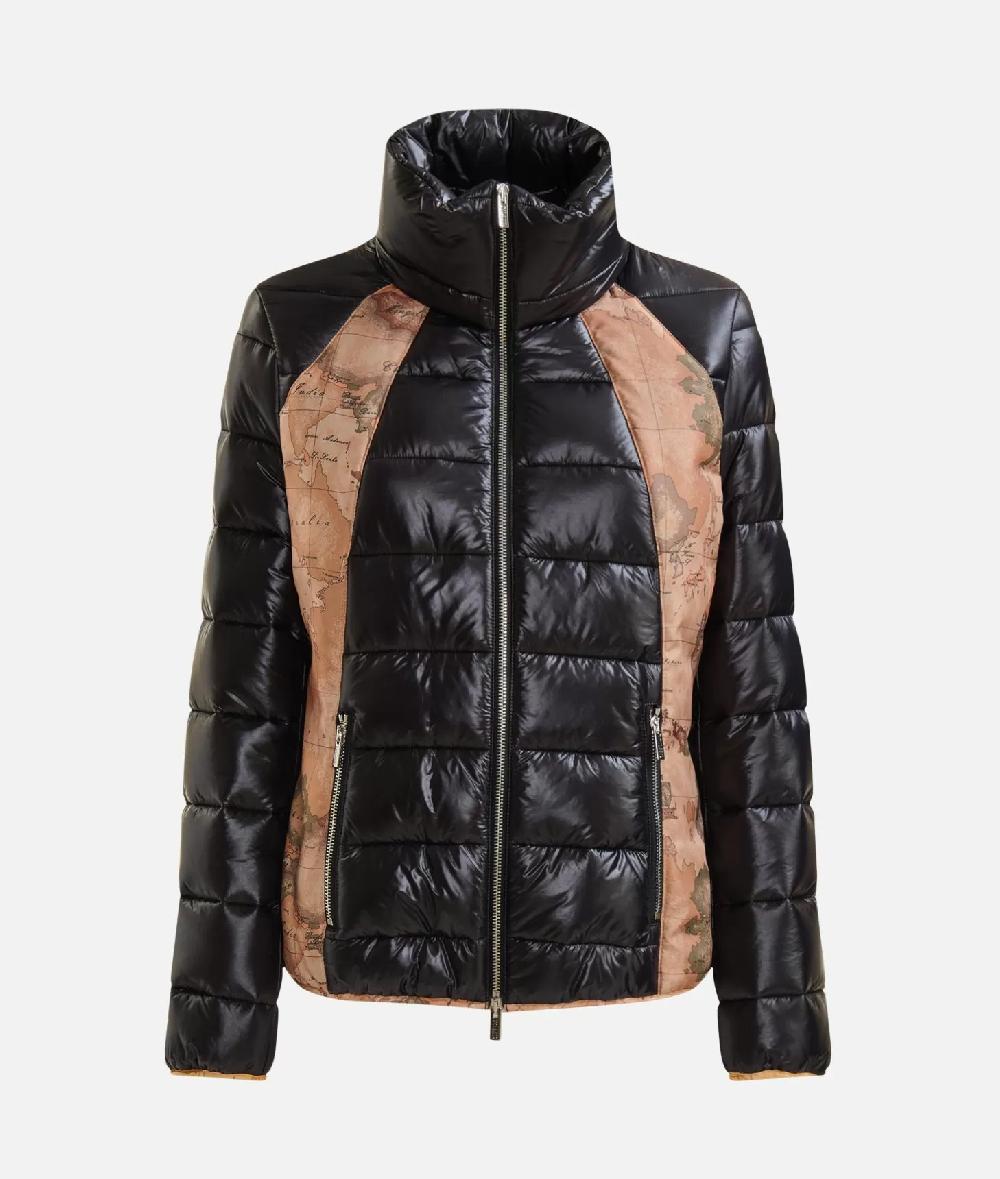 Alviero martini 1a classe Piumino corto in nylon leggero lucido con inserti Geo Classic Nero Offerte