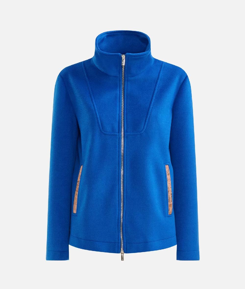 Alviero martini 1a classe Giubbino corto in panno diagonale con zip Denim Vendita Economica