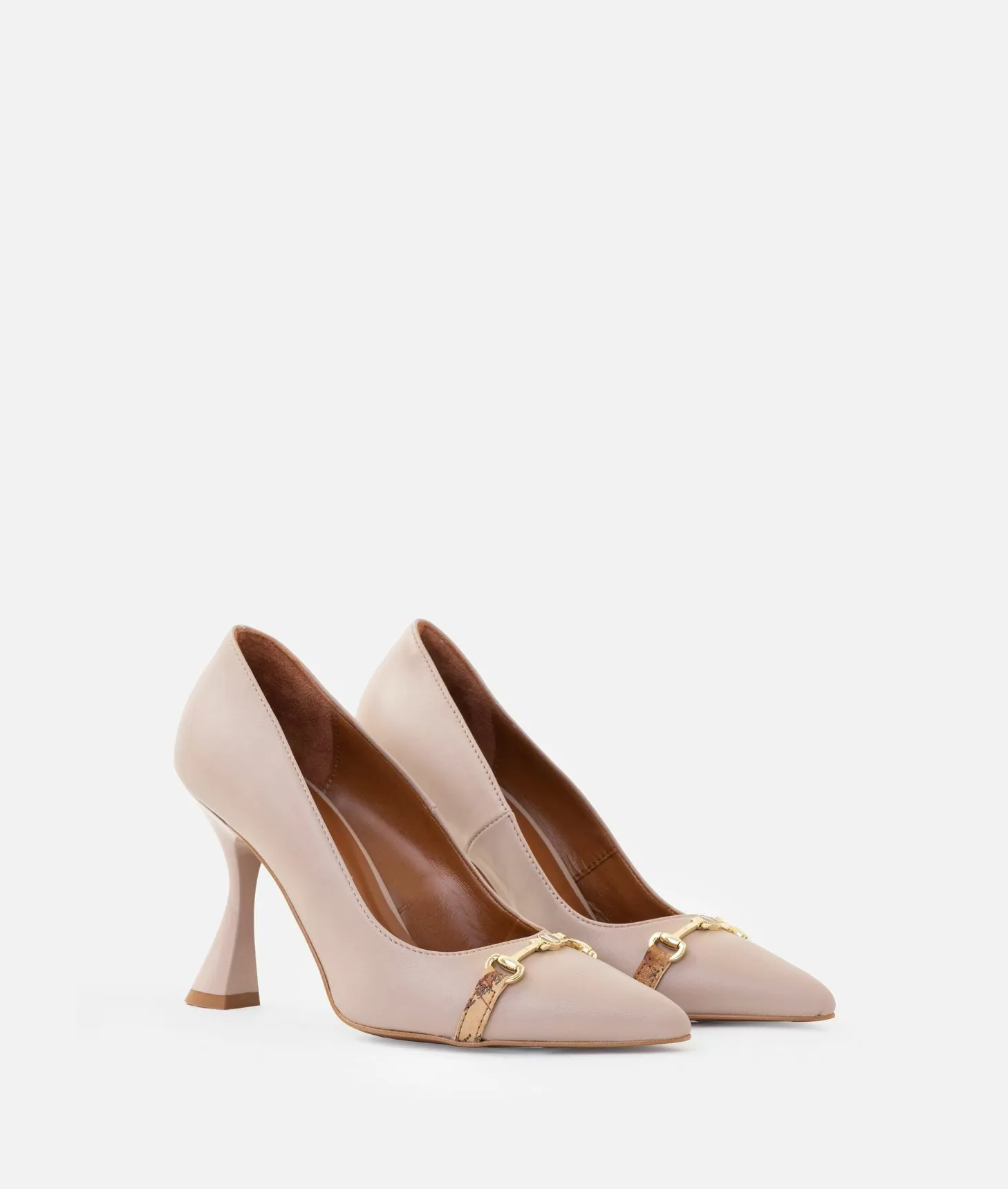 Alviero martini 1a classe Décolleté in nappa liscia con morsetto 1C Taupe Chiaro Negozio