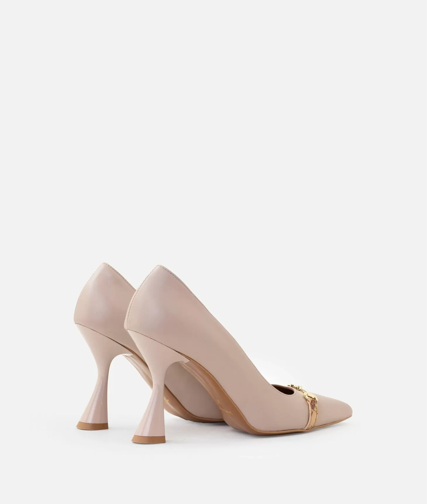 Alviero martini 1a classe Décolleté in nappa liscia con morsetto 1C Taupe Chiaro Negozio