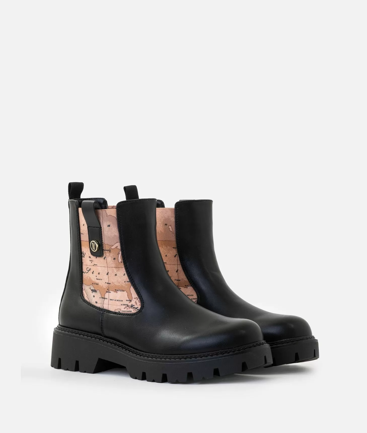 Alviero martini 1a classe Stivaletti beatles in eco nappa con bottoncino 1C Neri Nuovo