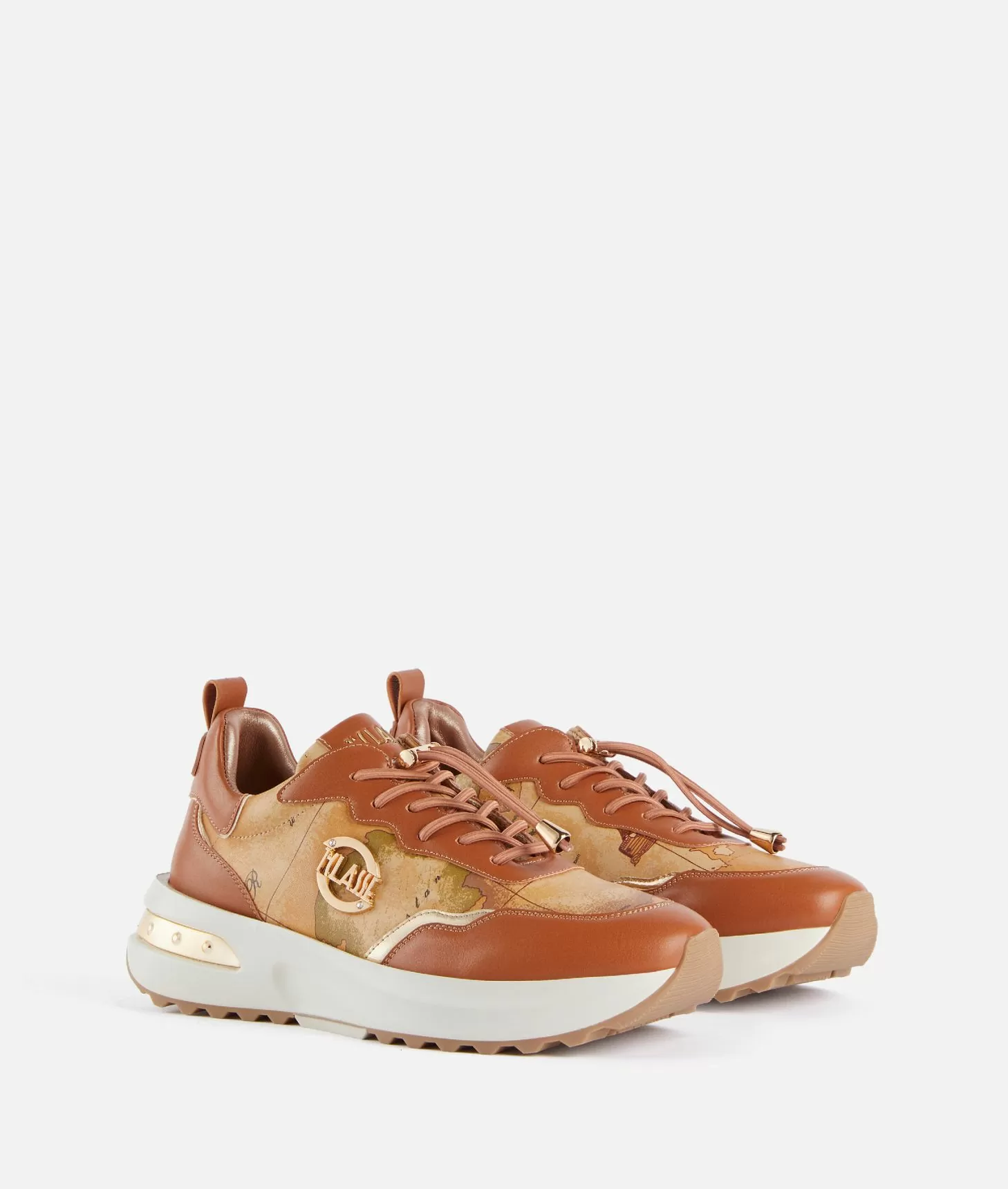 Alviero martini 1a classe Geo Road Marrakech sneakers in eco nappa Castagna Shopping Online