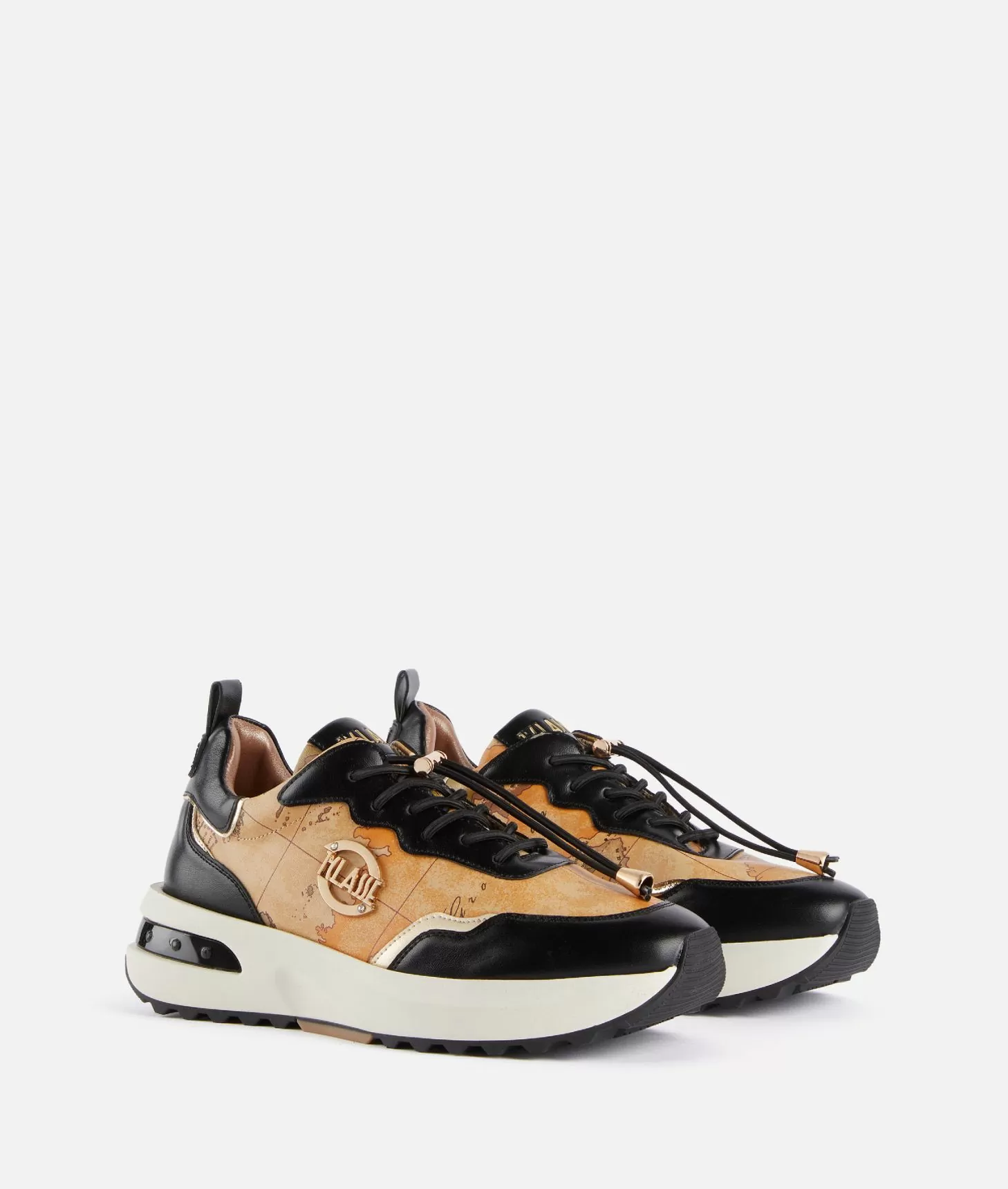 Alviero martini 1a classe Geo Road Marrakech sneakers in eco nappa Nere Affare Del Giorno