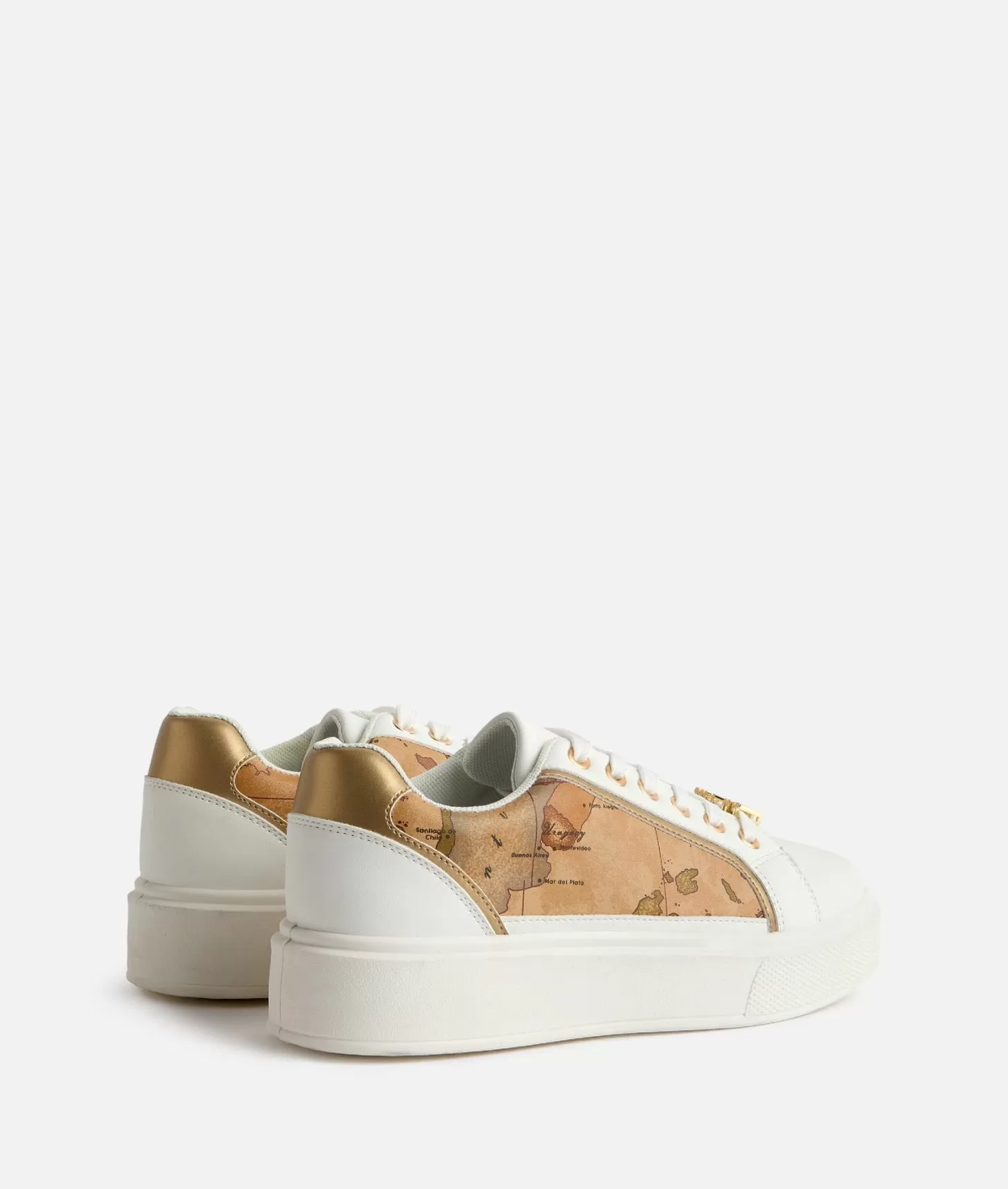 Alviero martini 1a classe Sneakers in eco nappa con passalaccio e inserti Geo Classic Bianche Prezzo Ridotto
