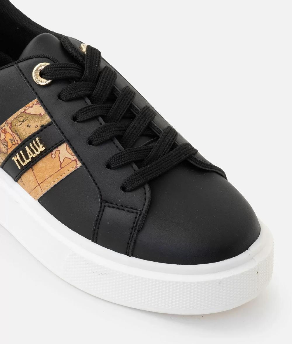 Alviero martini 1a classe Sneakers in eco nappa con logo e bande Geo Classic Nere Sottocosto
