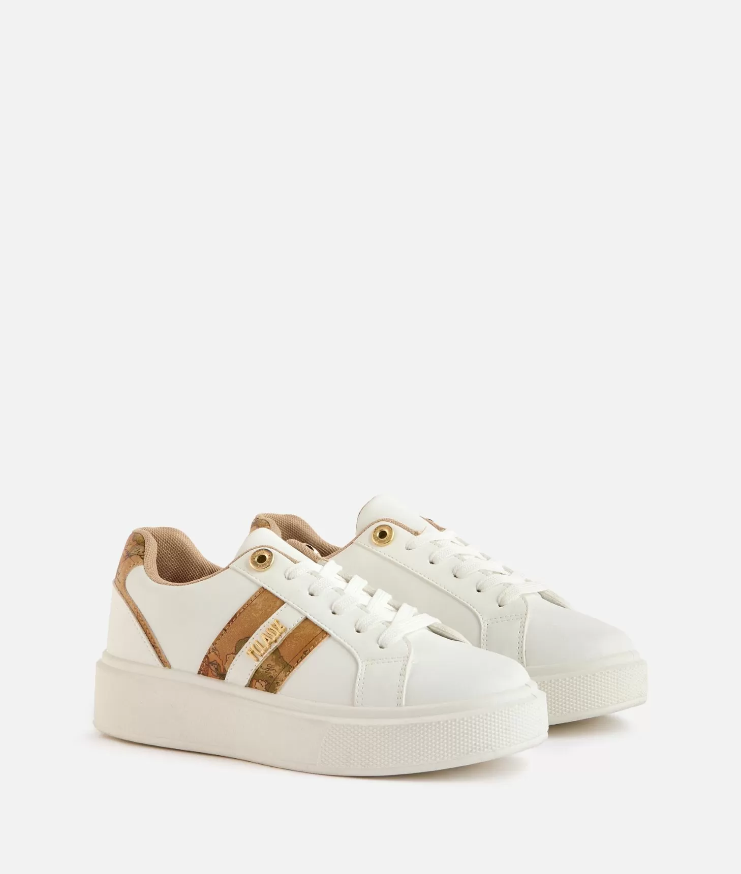 Alviero martini 1a classe Sneakers in eco nappa con logo e bande Geo Classic Bianche Convenienza