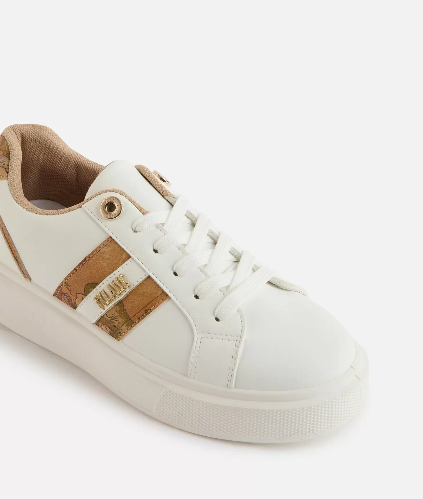 Alviero martini 1a classe Sneakers in eco nappa con logo e bande Geo Classic Bianche Convenienza