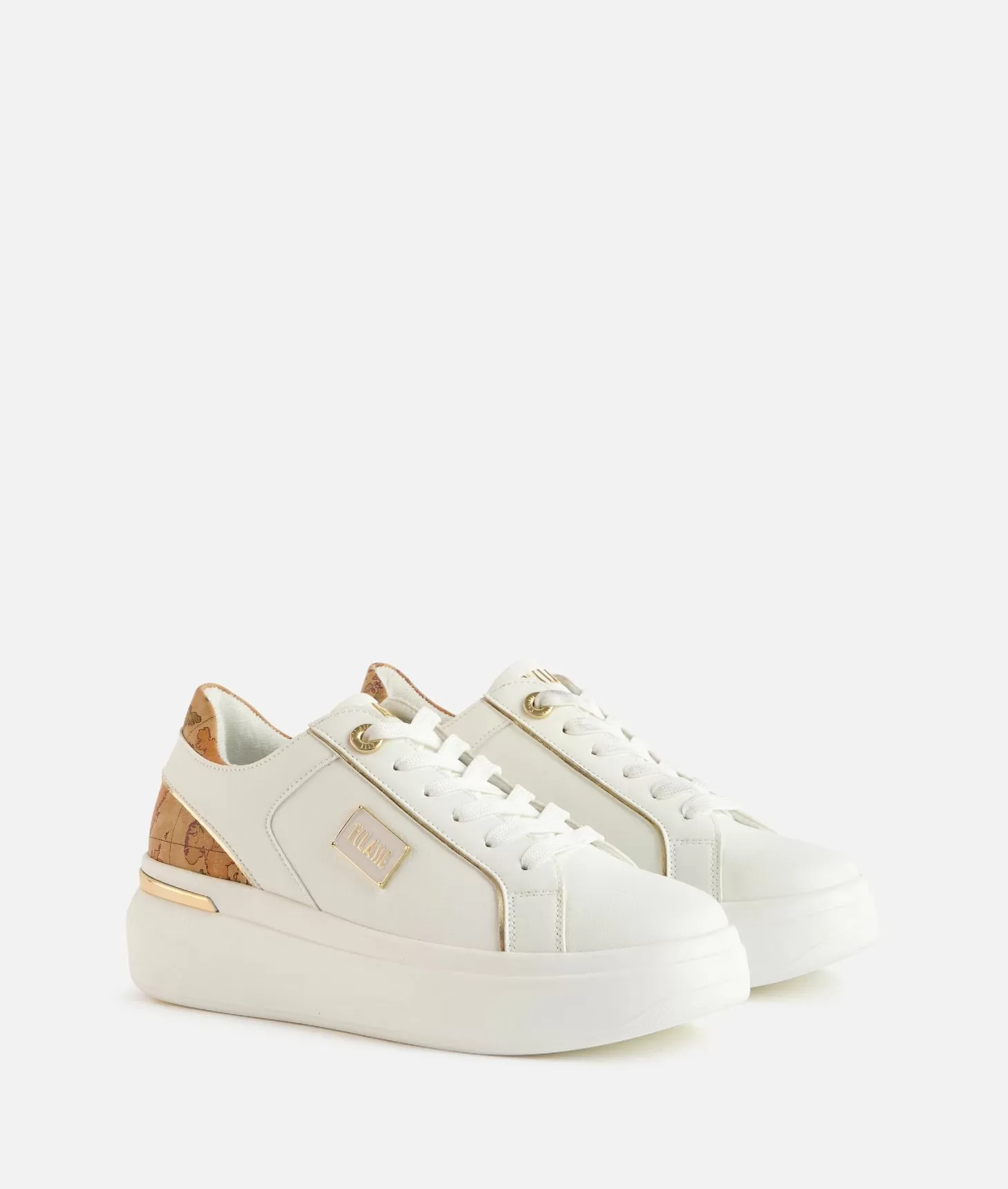 Alviero martini 1a classe Sneakers in eco nappa con targhetta smaltata 1ᴬ Classe Bianche Novità