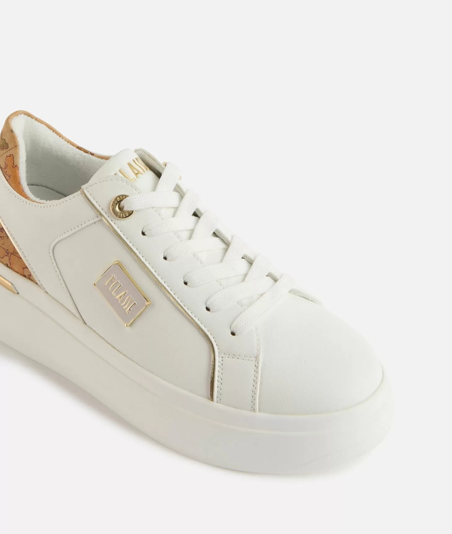 Alviero martini 1a classe Sneakers in eco nappa con targhetta smaltata 1ᴬ Classe Bianche Novità