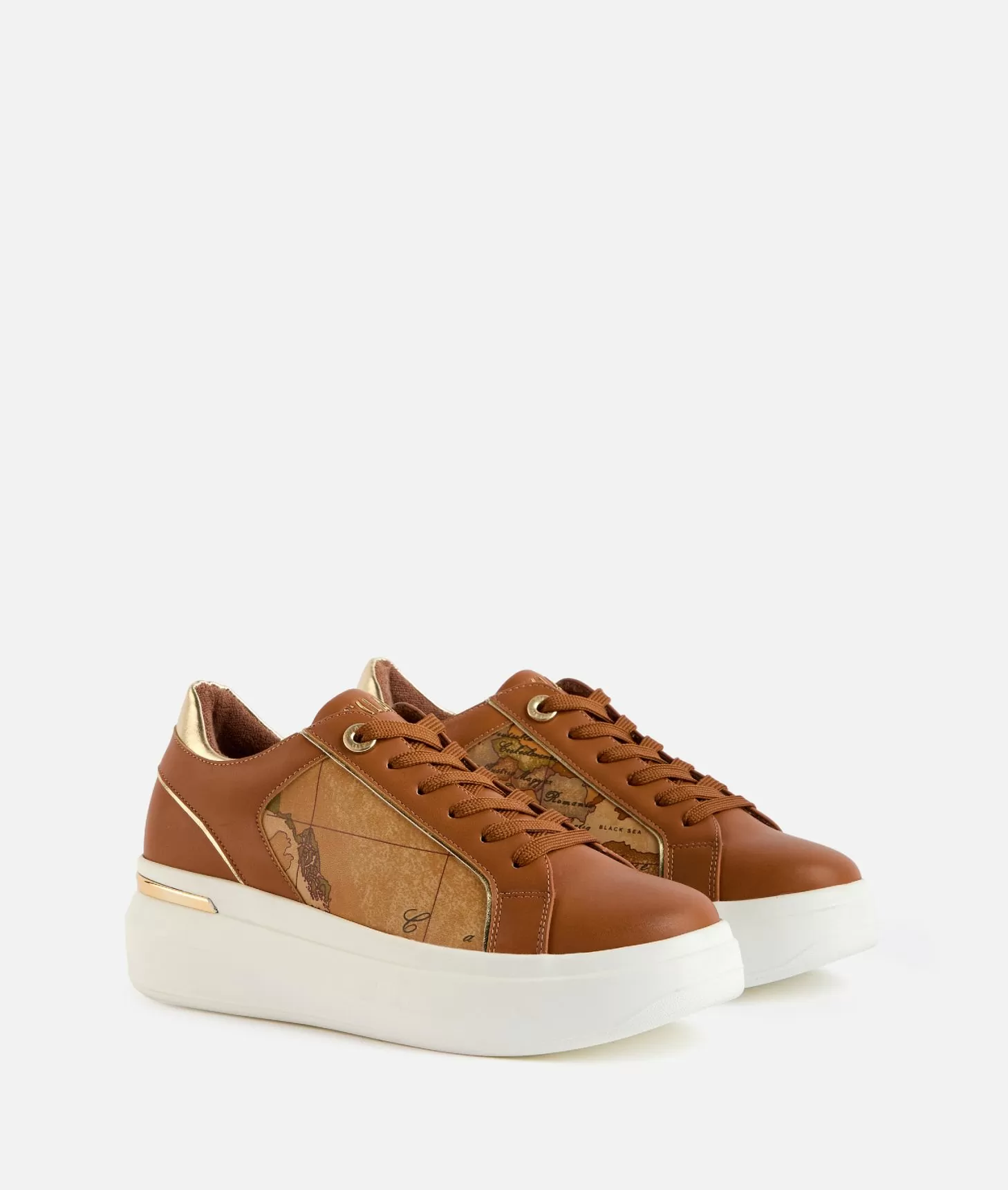 Alviero martini 1a classe Sneakers in eco nappa con logo in alta frequenza Cuoio Presa