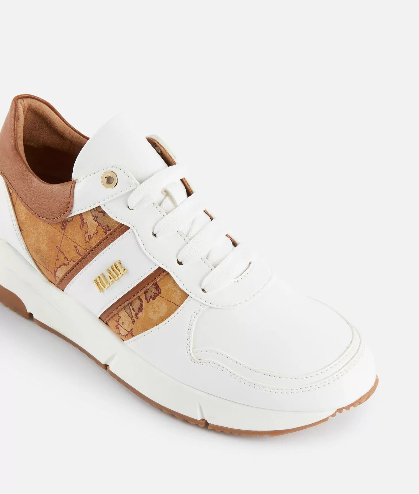 Alviero martini 1a classe Running in eco nappa con logo e dettagli Geo Classic Bianche In Vendita