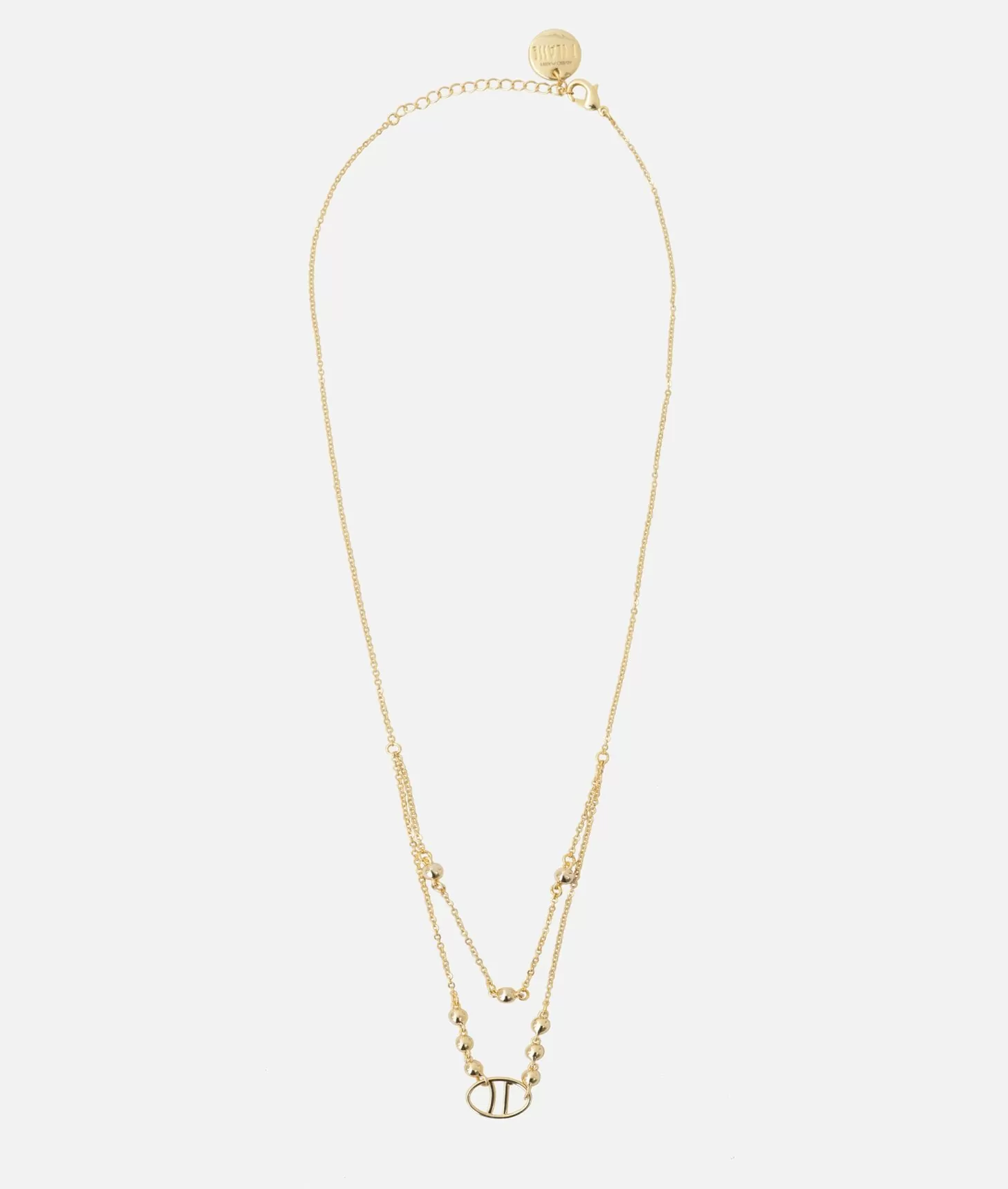 Alviero martini 1a classe Collana con logo 1C e pietre magenta Oro Offerte