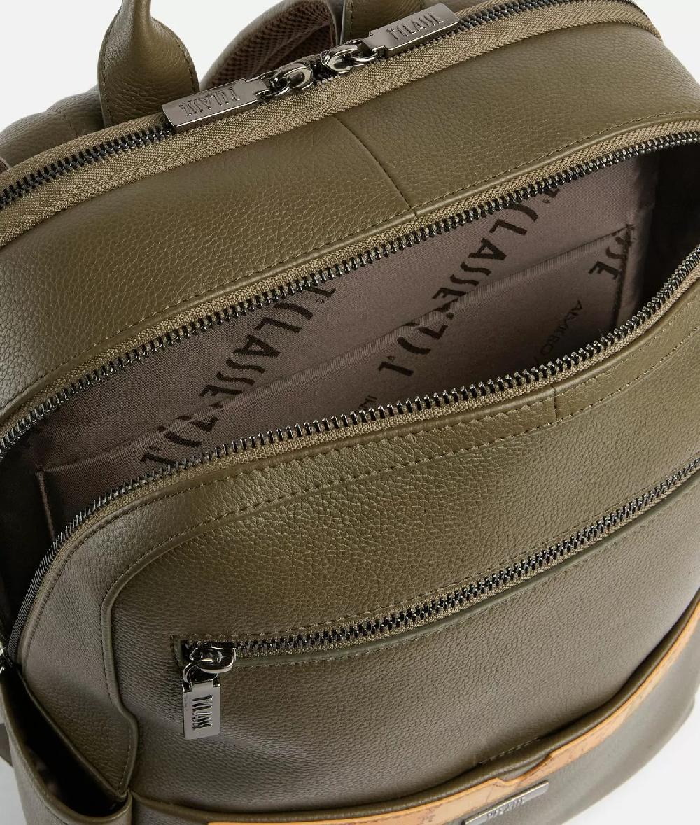 Alviero martini 1a classe Beta Leather zaino portacomputer Verde Militare Prezzo Ridotto