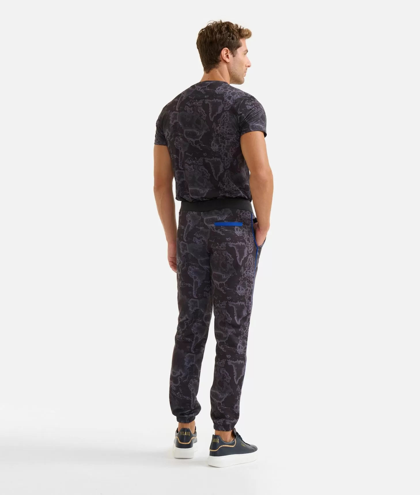 Alviero martini 1a classe Pantaloni jogging stampa Geo Night Neri Nuovo