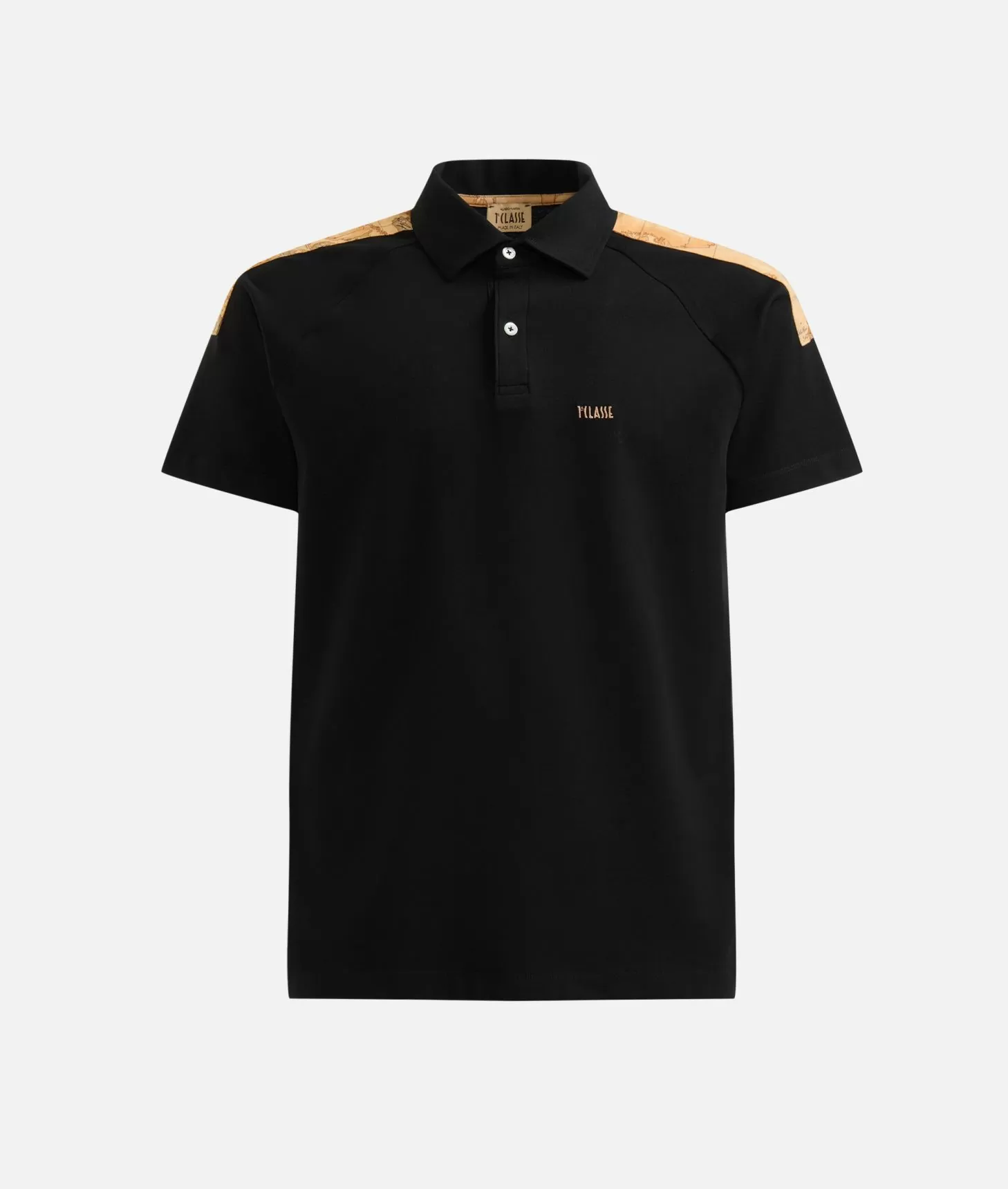 Alviero martini 1a classe Polo in cotone stretch con dettagli spalle Nera Consegna Veloce