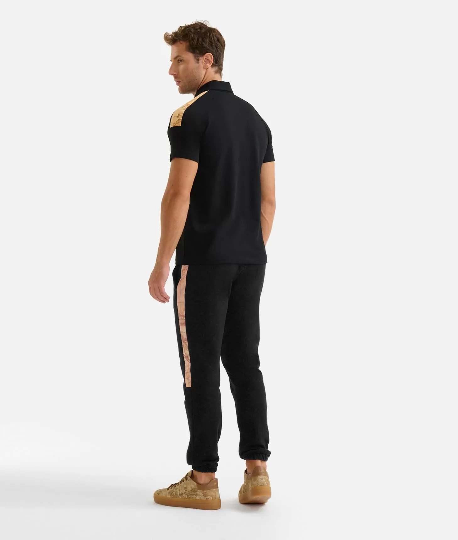Alviero martini 1a classe Polo in cotone stretch con dettagli spalle Nera Consegna Veloce
