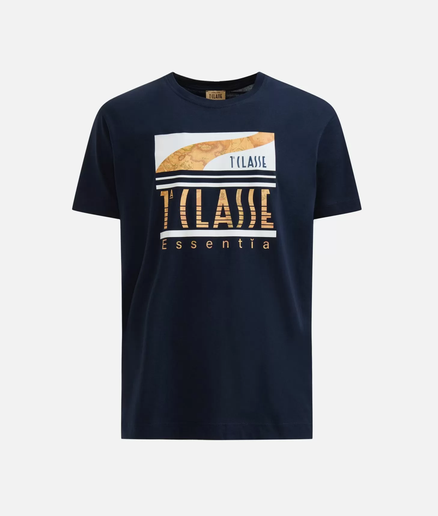 Alviero martini 1a classe T-shirt in cotone con logo 1ᴬ Classe Essentia Blu Navy Prezzo Ridotto