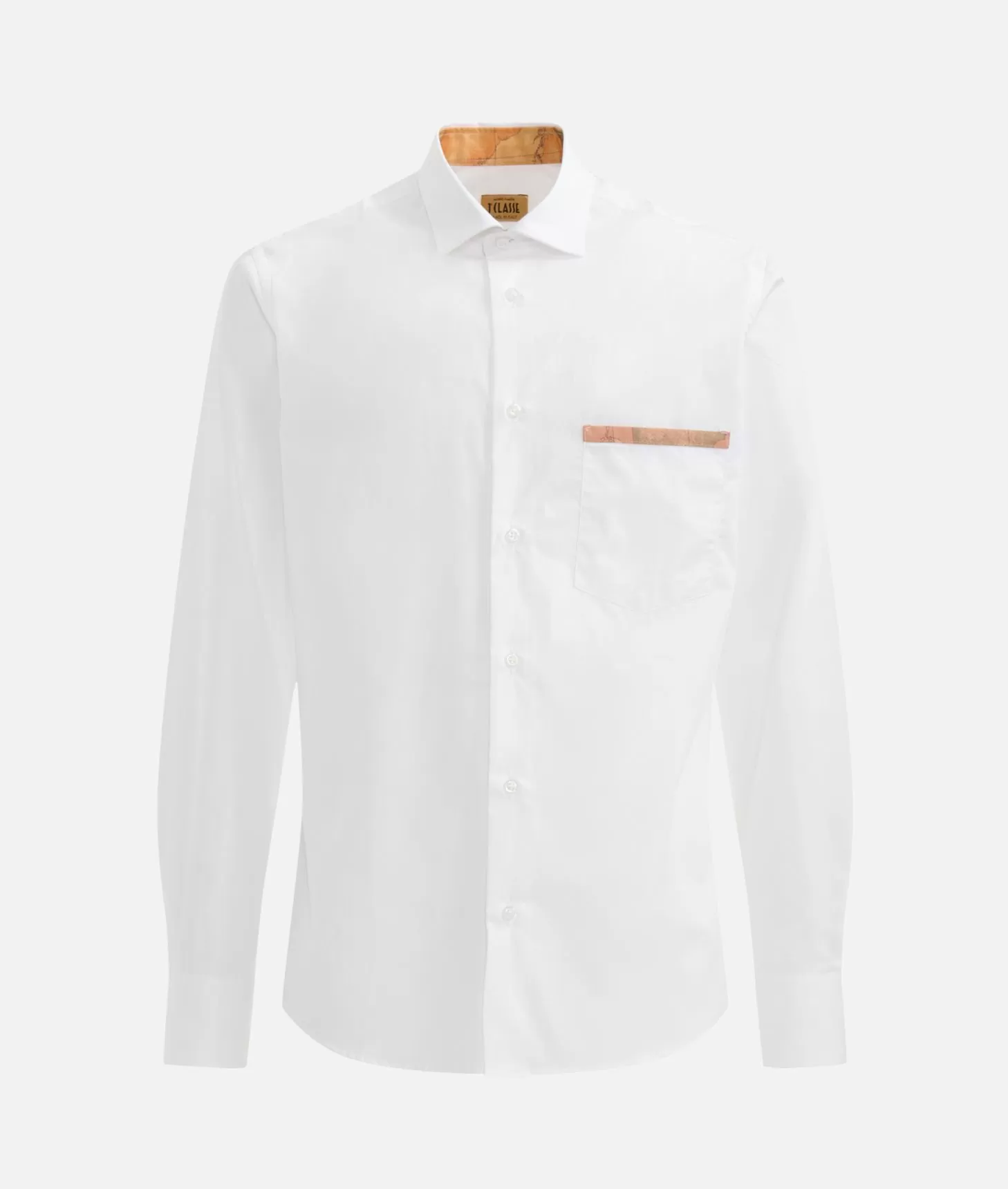 Alviero martini 1a classe Camicia slim in cotone con dettaglio tasca Bianca Presa