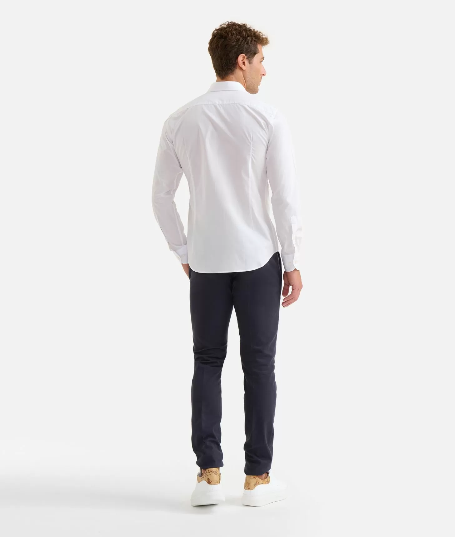 Alviero martini 1a classe Camicia slim in cotone con dettaglio tasca Bianca Presa