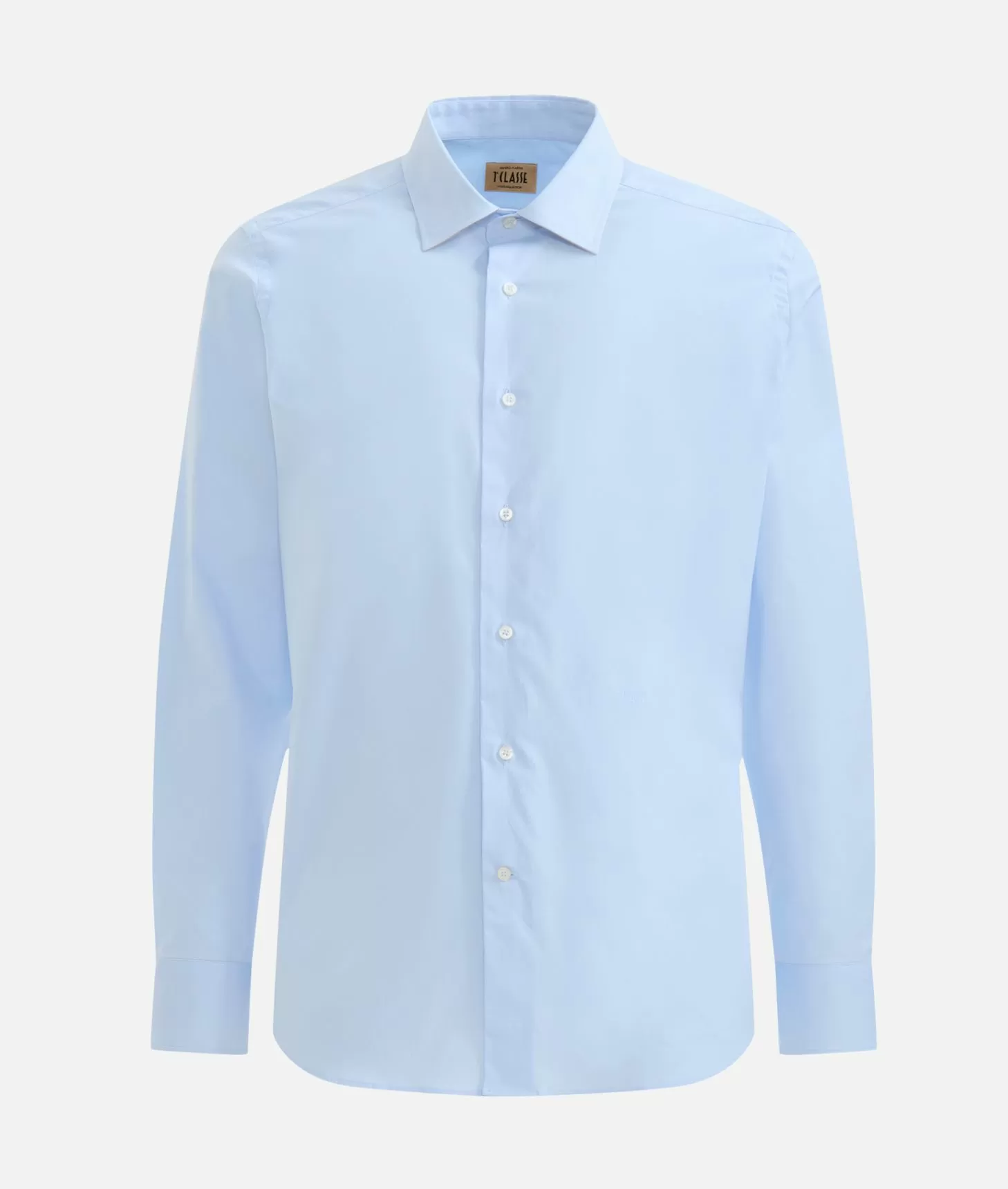 Alviero martini 1a classe Camicia slim in cotone stretch con toppe Geo Classic Azzurra Outlet