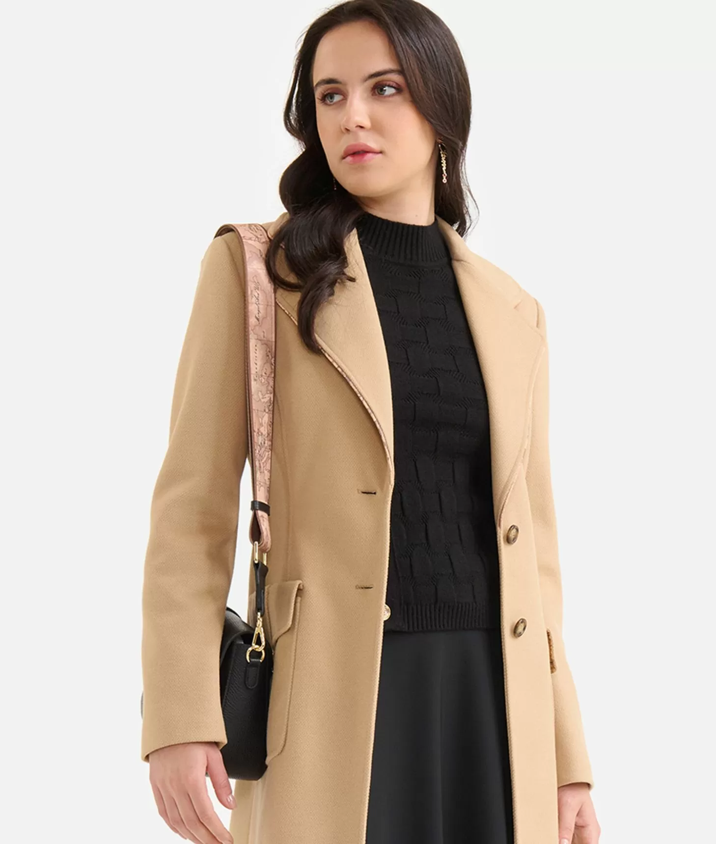 Alviero martini 1a classe Cappotto con dettaglio gioiello in velour Cammello Soddisfazione Garantita