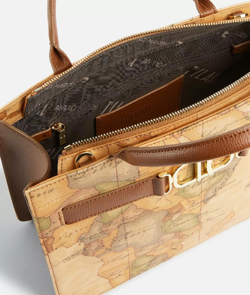 Alviero martini 1a classe 3D Geo borsa a mano con tracolla Castagna Qualità Garantita