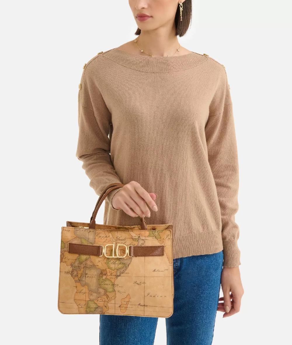 Alviero martini 1a classe 3D Geo borsa a mano con tracolla Castagna Qualità Garantita